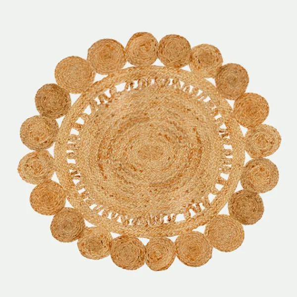Alfombra yute calada redonda*Muy Mucho New