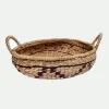 Black Cenefa Wicker Basket with handles*Muy Mucho Clearance