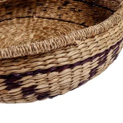 Black Cenefa Wicker Basket with handles*Muy Mucho Clearance