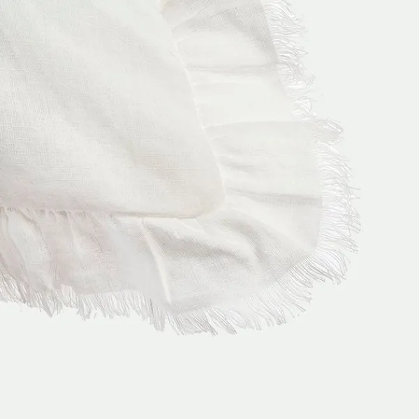 Funda cojín volantes 45x45 cm BL.*Muy Mucho Discount