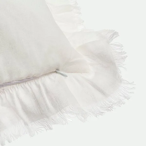 Funda cojín volantes 45x45 cm BL.*Muy Mucho Discount