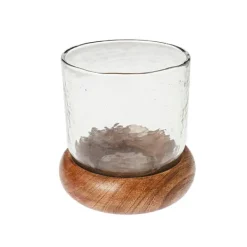 Jarrón con base de madera*Muy Mucho Clearance