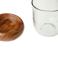 Jarrón con base de madera*Muy Mucho Clearance