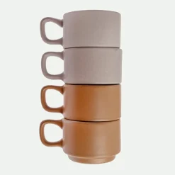 Pack 4 tazas café apilables*Muy Mucho Discount