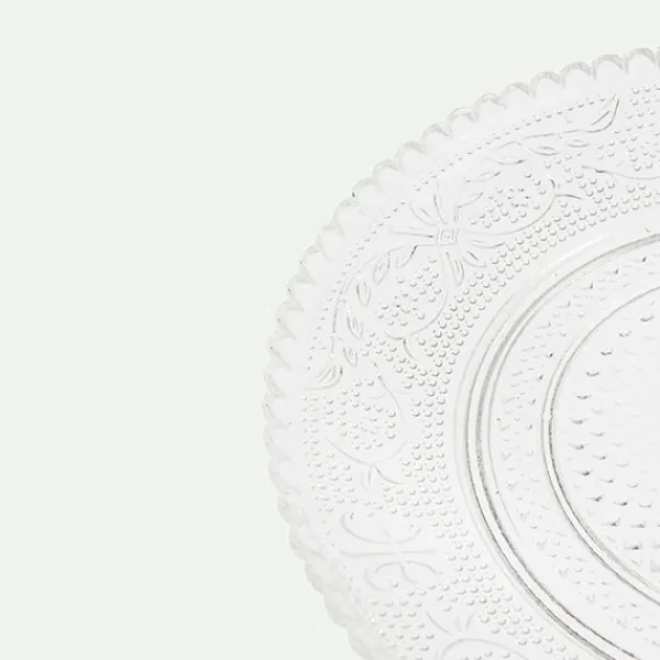 Plato postre cristal relieve*Muy Mucho Hot