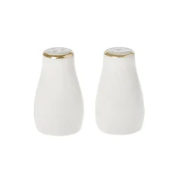 Salero y pimentero ribete dorado*Muy Mucho Online