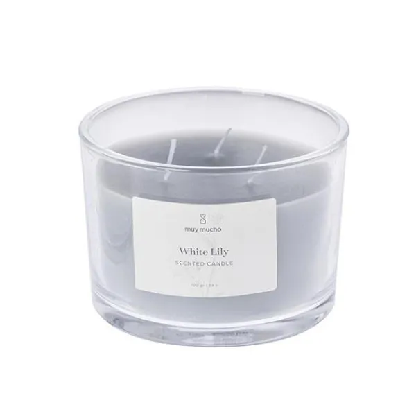 Vela aromática 3 mechas White Lily*Muy Mucho Outlet