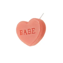 VELA CORAZÓN MENSAJES 7X7X2,5CM 85GR RS.*Muy Mucho Best